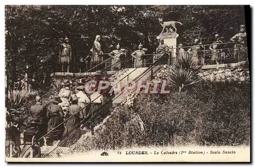 Ansichtskarte AK Lourdes Le Calvaire 1er station Scala Sancta