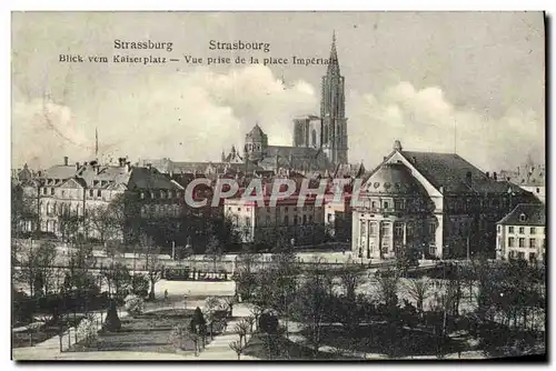 Ansichtskarte AK Strassburg Vue Prise de la Place Imperiale