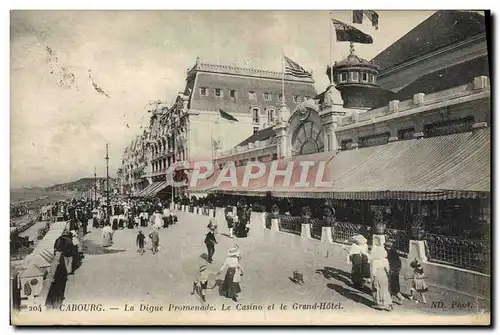 Cartes postales Cabourg La Dige Promenade Le Casino et le Grand Hotel