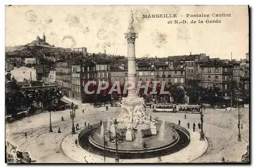 Cartes postales Marseilles Fontaine Cantini et Nd de la Garde