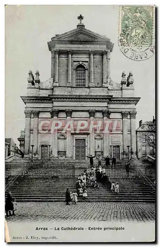 Ansichtskarte AK Arras La Cathedrale Entree Principale Enfants