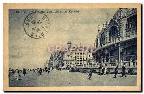 Cartes postales Ostende La digue Centrale et le Kursaal