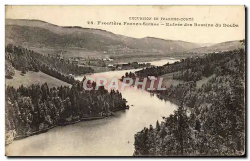 Cartes postales Frontiere Franco suisse Entree des bassins du Doubs