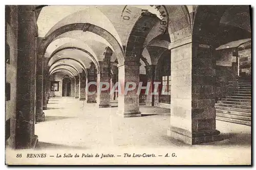 Cartes postales Rennes La Salle du Palais de Justice