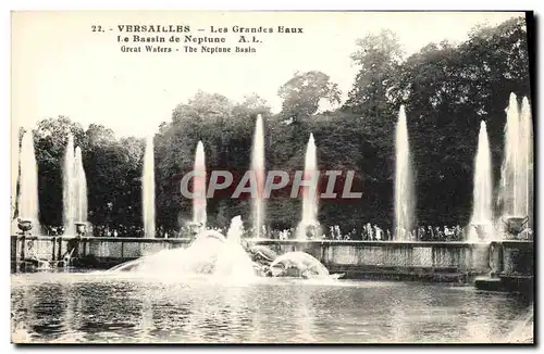 Cartes postales Verasailles Les Grands Eaux Le Bassin de Neptune