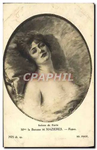 Cartes postales Mme la Baronne De Mazieres Repos Salons de Paris