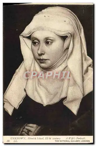 Cartes postales Unknown Flemish The National Gallery London A wife&#39s portrait National Gallery London