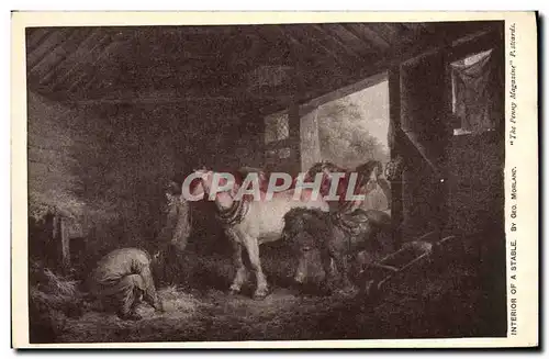 Cartes postales Interior Of A Stable Morland Chevaux