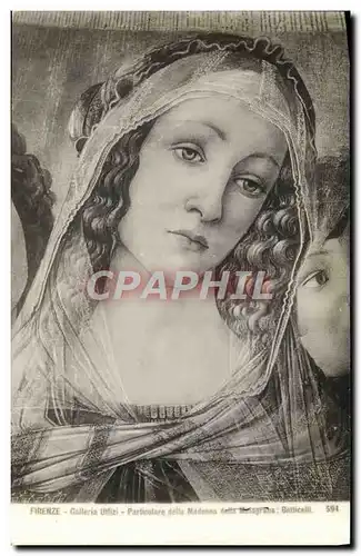 Cartes postales Firenze Galleria Uffizi Particoratare della Madonna Botticelli