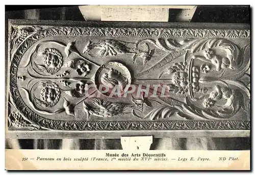 Cartes postales Musee Des Arts Decoratifs Panneau en bois sculpte