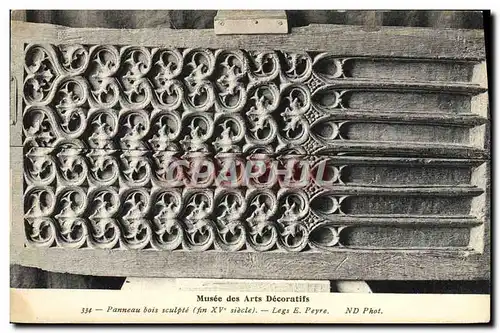Cartes postales Musee des Arts Decoratifs Panneau en bois sculpte