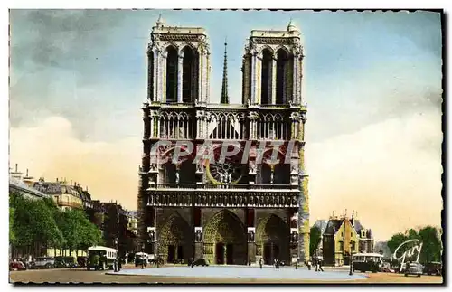 Moderne Karte Paris Et Ses Merveilles Facade de la Cathedrale Notre Dame