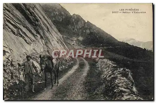 Cartes postales Pyrenees Retour d&#39excursion Cheval