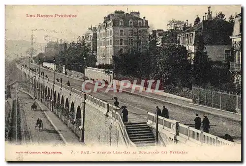 Cartes postales Pau Avenue leon Say et boulevard des Pyrenees