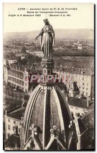 Ansichtskarte AK Lyon Ancienne Eglise de ND de Fourviere Statue de l&#39Immaculee Conception