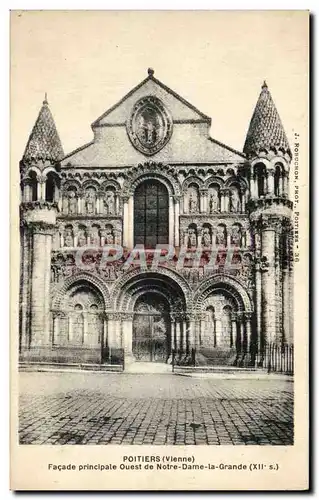 Cartes postales Poitiers Facade Principale Ouest de Notre Dame la Grande