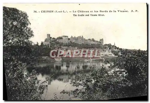 Ansichtskarte AK Chinon Le Chateau Et Les Bords De La Vienne