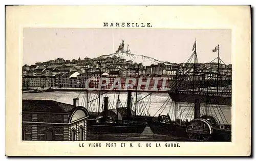 Cartes postales Marseilles Le Vieux Port Et N D De La Garde Bateau