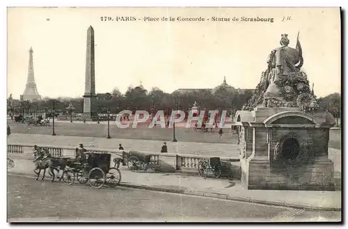 Ansichtskarte AK Paris Place De La Concorde Statue De Strasbourg Tour Eiffel