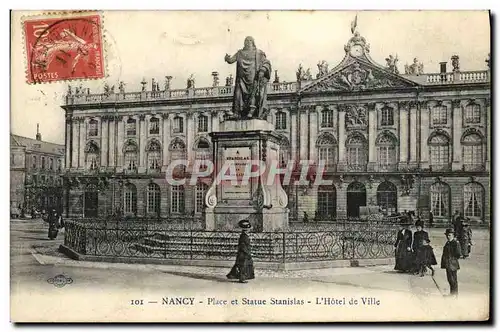 Cartes postales Nancy Place Et Statue Stanislas L&#39Hotel De Ville