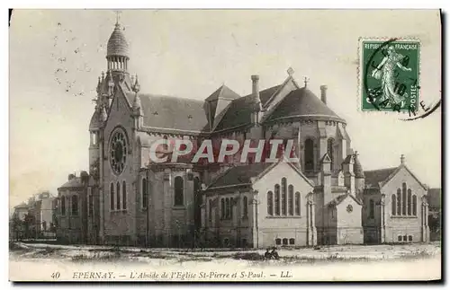 Cartes postales Epernay L&#39Abside De l&#39Eglise St Pierre Et S Paul