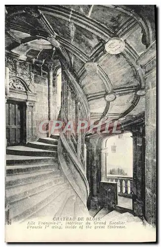 Cartes postales Chateau De Blois Aile Francois 1er Interieur du grand escalier