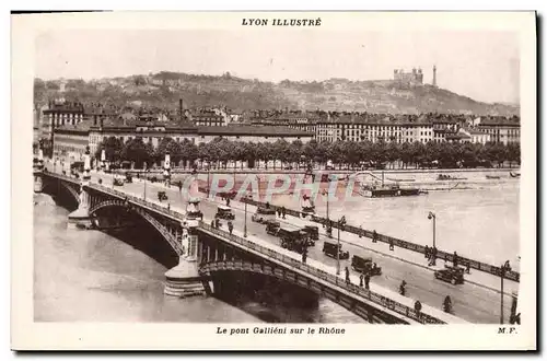 Ansichtskarte AK Lyon Illustre Le Pont Gallieni Sur Le Rhone