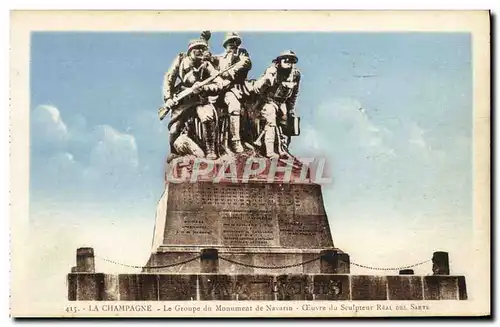 Cartes postales La Champagne Le Groupe Du Monument De Navarin Militaria