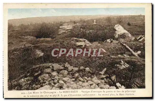 Cartes postales Les Monts De Champagne Le Mont Haut Vestiges D&#39Ouvrages De Guerre Militaria