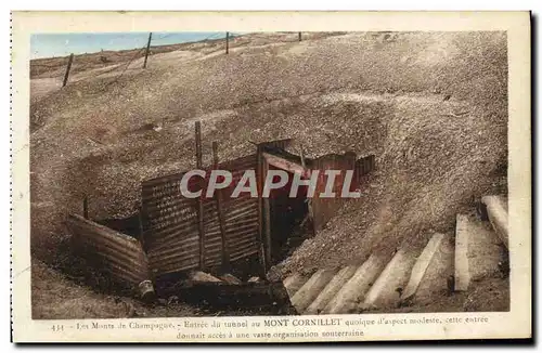 Ansichtskarte AK Les Monts De Champagne Entree Du Tunnel Au Mont Cornillet Militaria