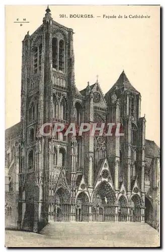 Cartes postales Bourges Facade De La Cathedrale