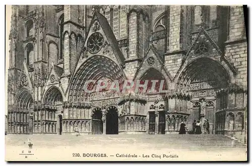 Cartes postales Bourges Cathedrale Les Cinq Portails