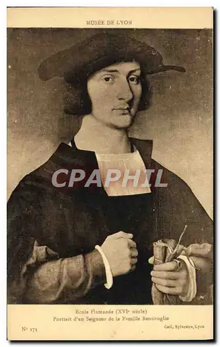 Cartes postales Musee De Lyon Ecole Flamande Portrait d&#39un seigneur de la famille Bentivoglio