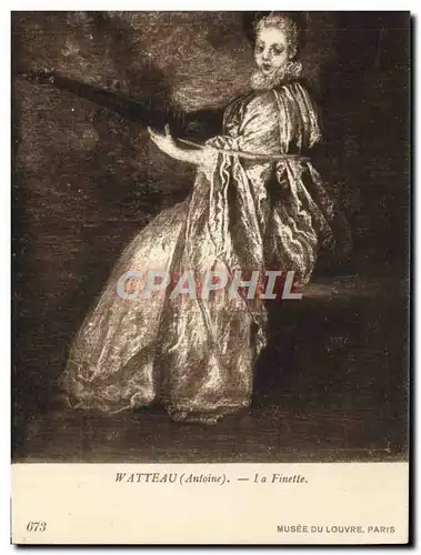 Cartes postales Watteau La Finette Musee Du Louvre Paris