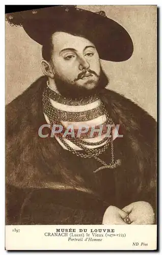 Cartes postales Musee Du Louvre Cranach Le Vieux Portrait d&#39Homme