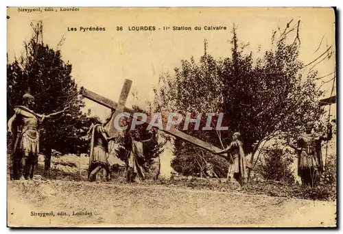 Ansichtskarte AK Les Pyrenees Lourdes 2eme Station Du Calvaire