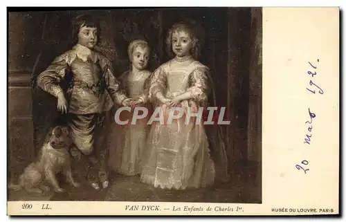 Cartes postales Van Dyck Les Enfants De Charles1er Musee Du louvre Paris