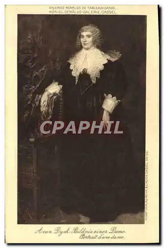 Ansichtskarte AK Galeries Royales De Tableaux Cassel Portrait d&#39une dame Avan Dyck