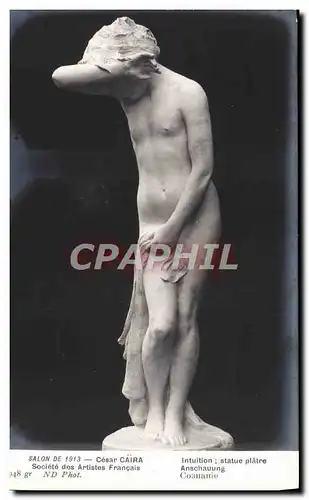 Ansichtskarte AK Salon De 1913 Cesar Caira Intuition Statue platre