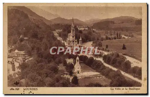 Cartes postales Lourdes La Ville Et La Basilique