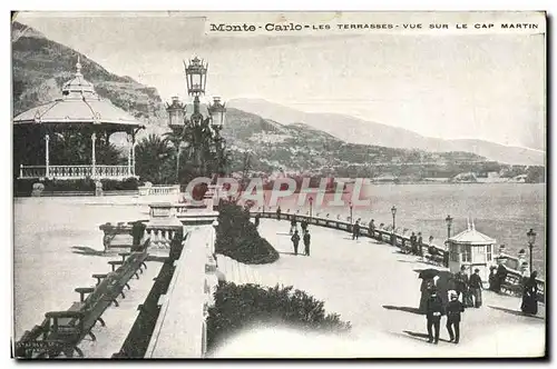 Cartes postales Monte Carlo Les terrases Vue sur le Cap Martin