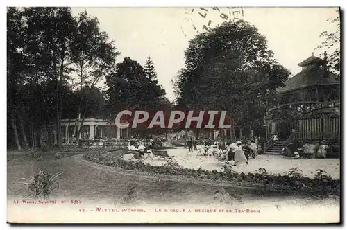 Cartes postales Vittel La Roseraie Le kiosque a musique et le Tea Room