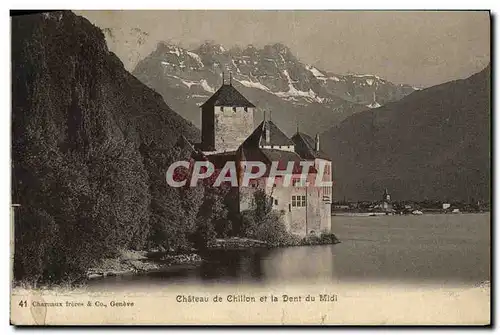 Cartes postales Chateau de Chillon et la Dent du Midi