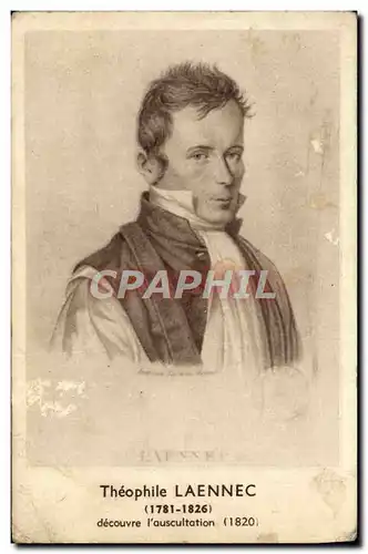 Cartes postales Theophile Laennec 1781 1826 Auscultation Medecine
