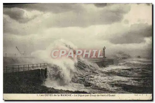 Cartes postales Les Cotes de la Manche La Digue Par Coup de Vent d&#39ouest