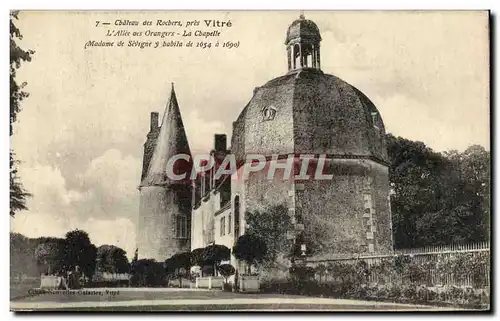 Cartes postales Vitre Chateau des Rochers Allee des Orangers La chapelle