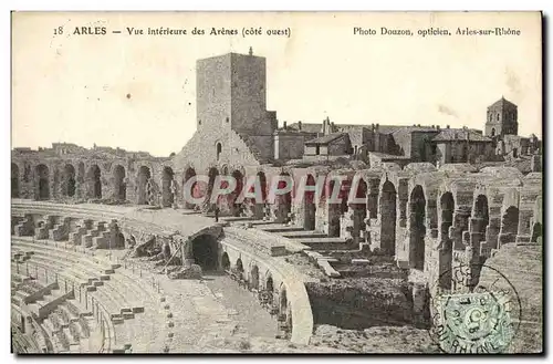 Cartes postales Arles Vue interieure des arenes