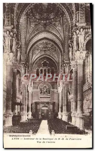 Ansichtskarte AK Lyon Interieur de La Basilique de Nd de Fourviere Vue de l&#39entree