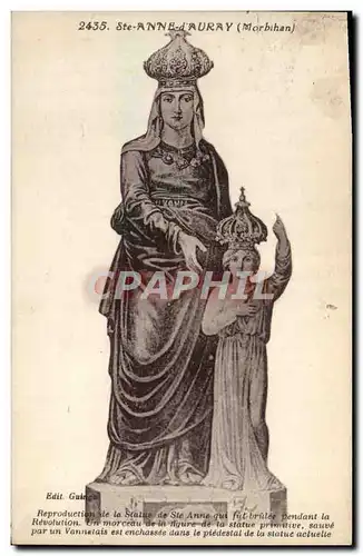 Cartes postales Ste Anne D'Auray Statue de ste Anne