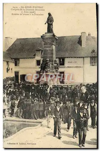Cartes postales Ste Anne D&#39Auray Congres de la jeunesse bretonne 5 juin 1906 Bretons a la fontaine